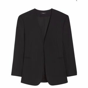 Theory Lindrayia Black Blazer Admiral Crepe Jacket